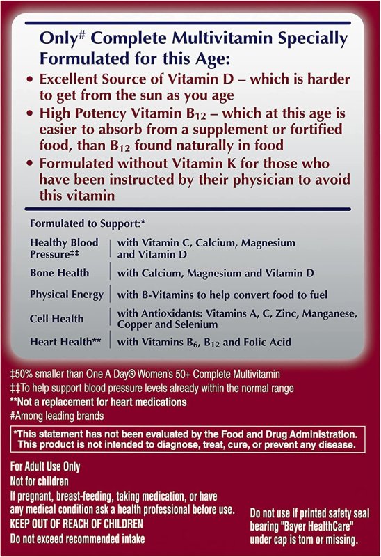 ONE A DAY PROACTIVE 65 PLUS MEN WOMEN MULTIVITAMIN 150 TABLETS EACH 5 PACK
