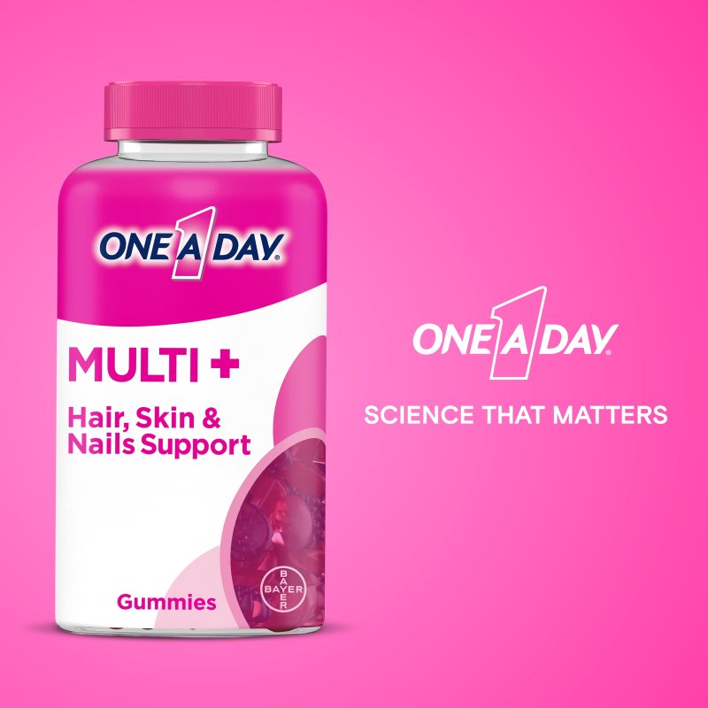 ONE A DAY MULTI+ HAIR SKIN NAILS SUPPORT GUMMY MULTIVITAMIN 120 COUNT