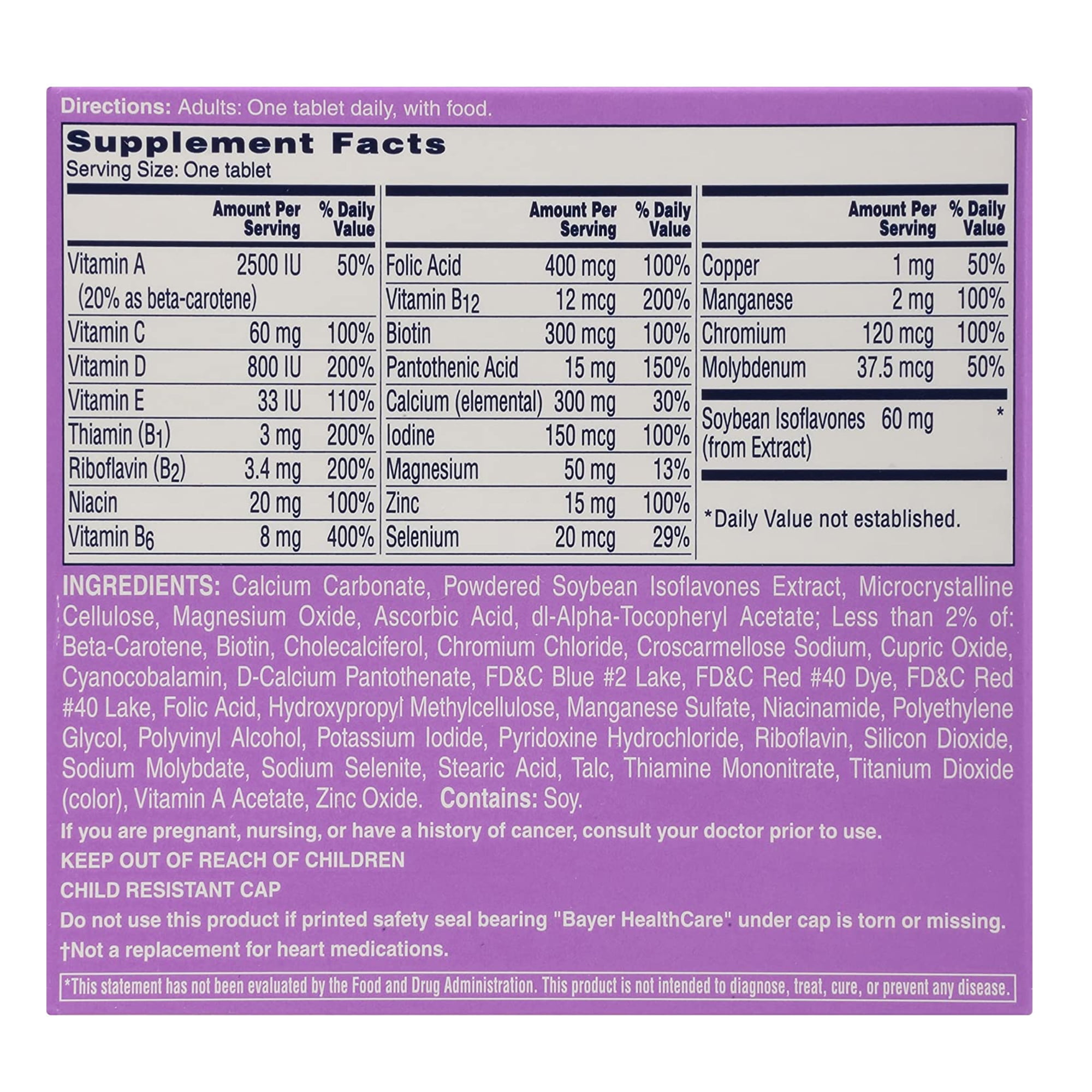 ONE A DAY WOMEN'S COMPLETE MULTIVITAMIN MENOPAUSE FORMULA 50 TABS 5 PACK