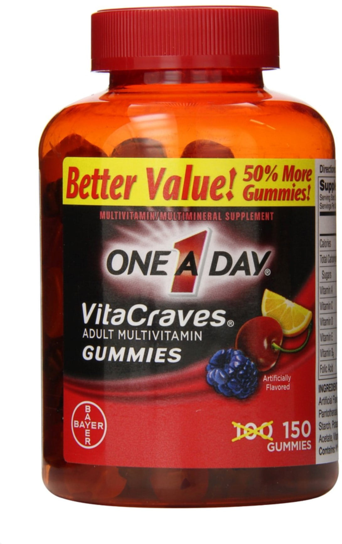 ONE A DAY VITACRAVES REGULAR GUMMIES 150 EA PACK OF 4