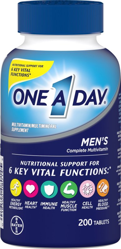 ONE-A-DAY MEN'S HEALTH FORMULA TABLETS 200 TABLETS FOR MEN 4 PACK