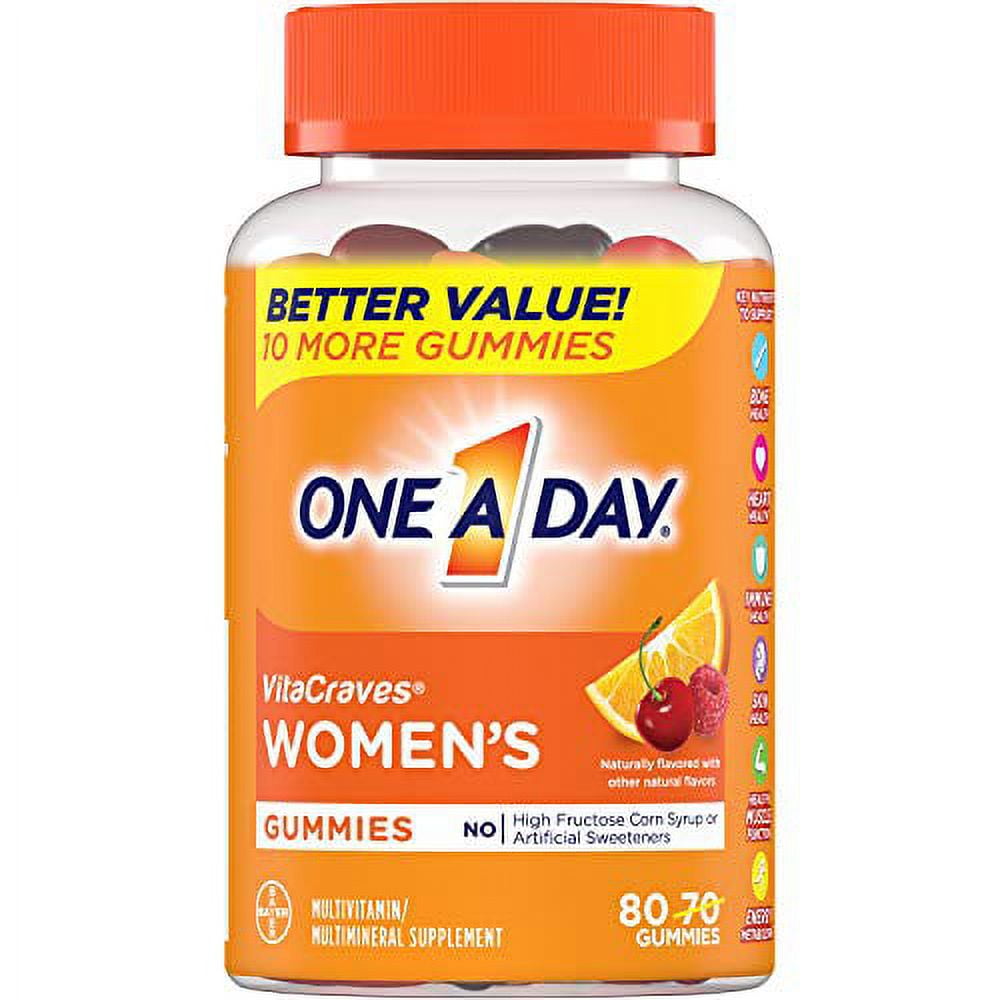 ONE A DAY WOMEN’S VITACRAVES MULTIVITAMIN GUMMIES 2 DOZEN 80CT PACK OF 6