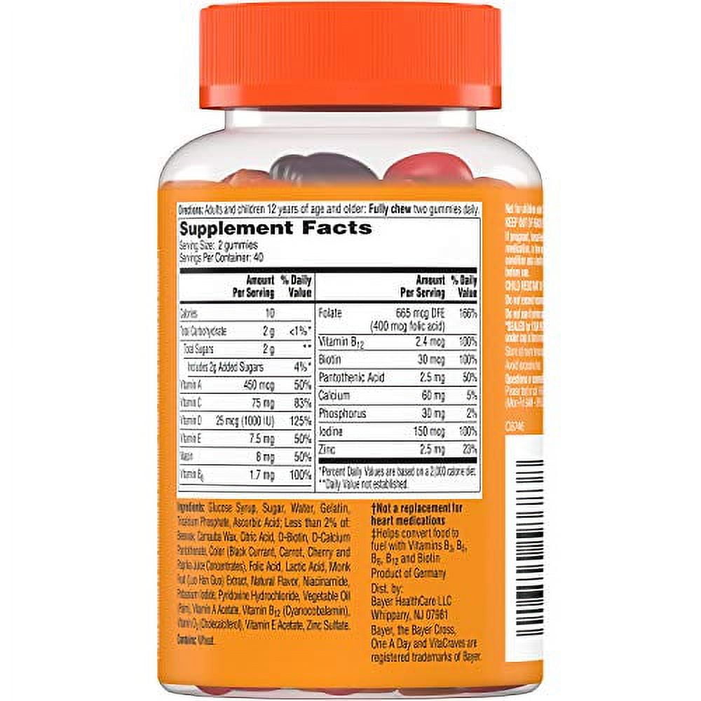 ONE A DAY WOMEN’S VITACRAVES MULTIVITAMIN GUMMIES 2 DOZEN 80CT PACK OF 6