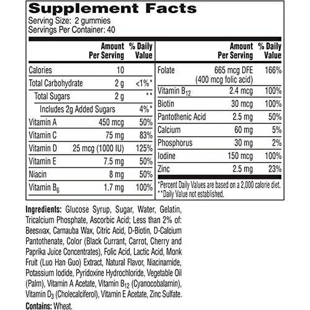 ONE A DAY WOMEN’S VITACRAVES MULTIVITAMIN GUMMIES 2 DOZEN 80CT PACK OF 6
