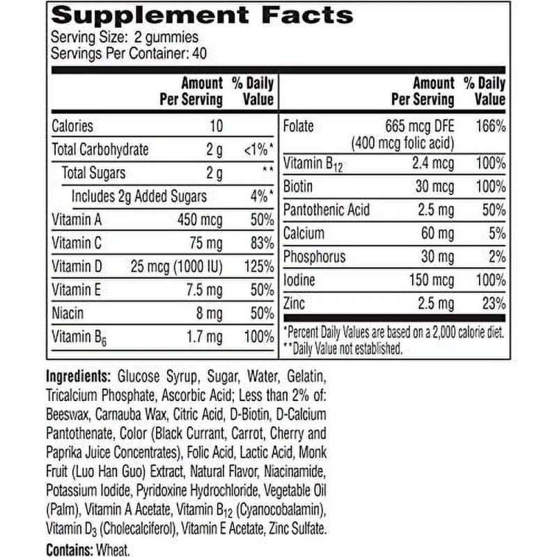 ONE A DAY WOMEN’S VITACRAVES MULTIVITAMIN GUMMIES 2 DOZEN 80CT PACK OF 6