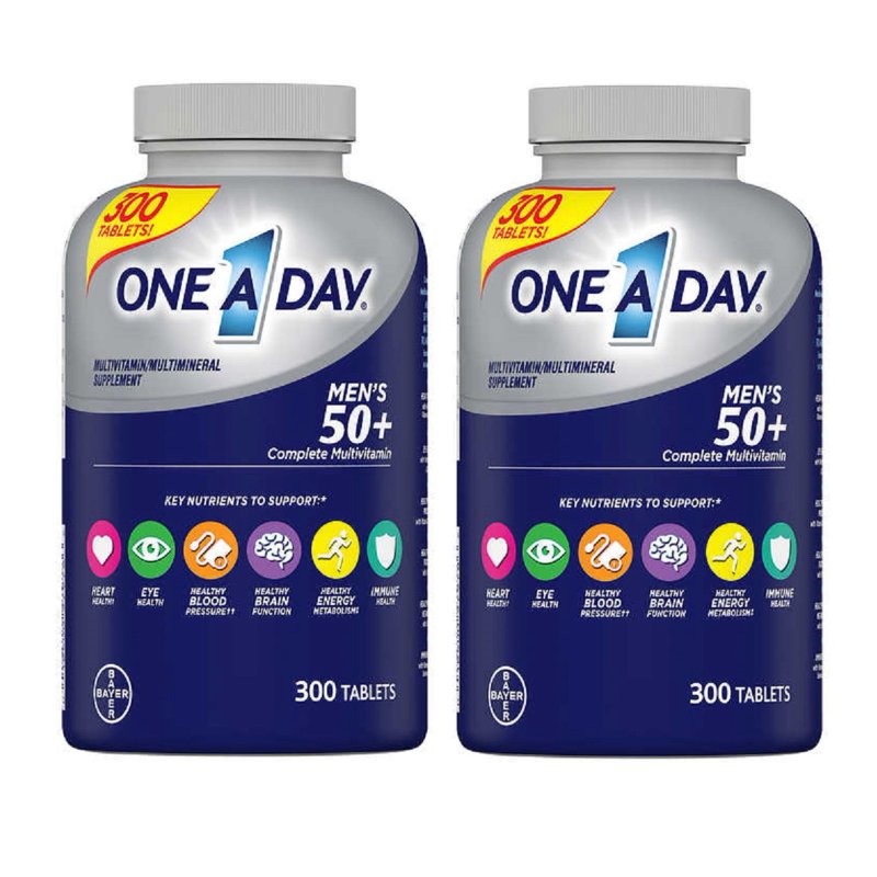 ONE A DAY MEN'S 50 PLUS HEALTHY ADVANTAGE MULTIVITAMIN 300 TABLETS 2 PACK
