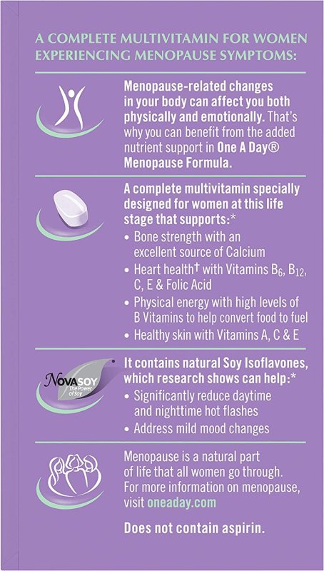 ONE-A-DAY MENOPAUSE COMPLETE WOMEN'S MULTIVITAMIN 50 TABLETS PACK OF 2