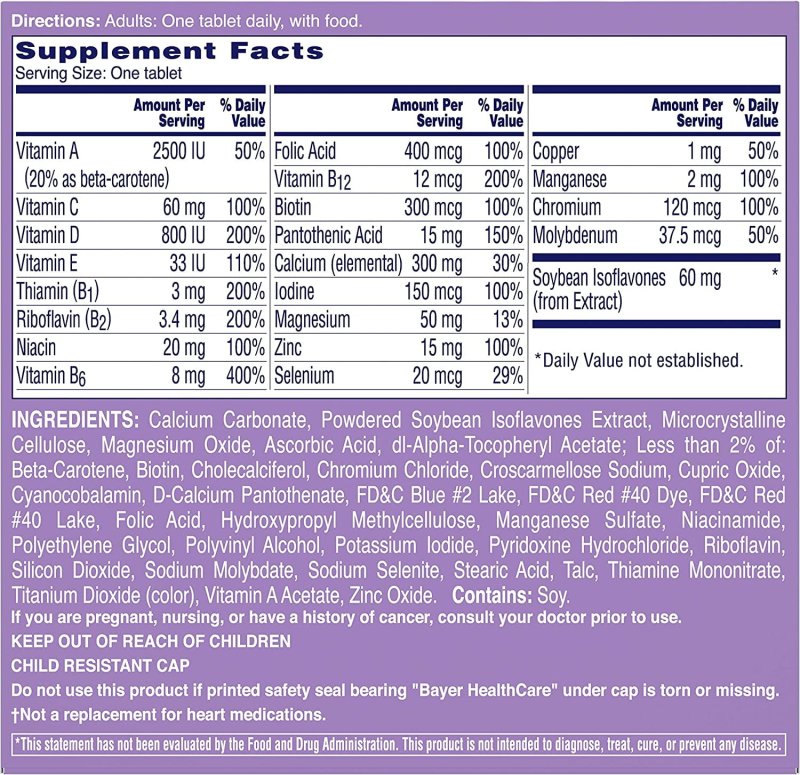 ONE-A-DAY MENOPAUSE COMPLETE WOMEN'S MULTIVITAMIN 50 TABLETS PACK OF 2