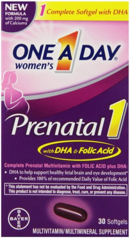 ONE A DAY PRENATAL 1 DHA FOLIC ACID SOFTGELS 30 EA PACK OF 2