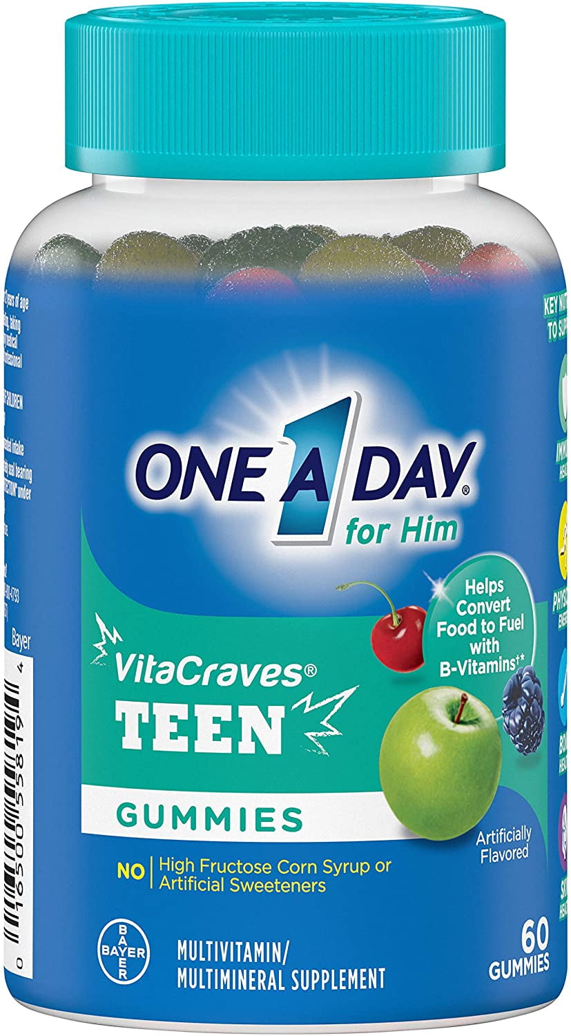 ONE A DAY VITACRAVES TEEN FOR HIM GUMMIES ASSORTED 60 EA PACK OF 2