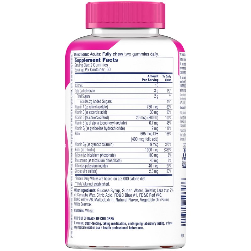ONE A DAY MULTI+ HAIR SKIN NAILS SUPPORT GUMMY MULTIVITAMIN 2 PACK 120 COUNT