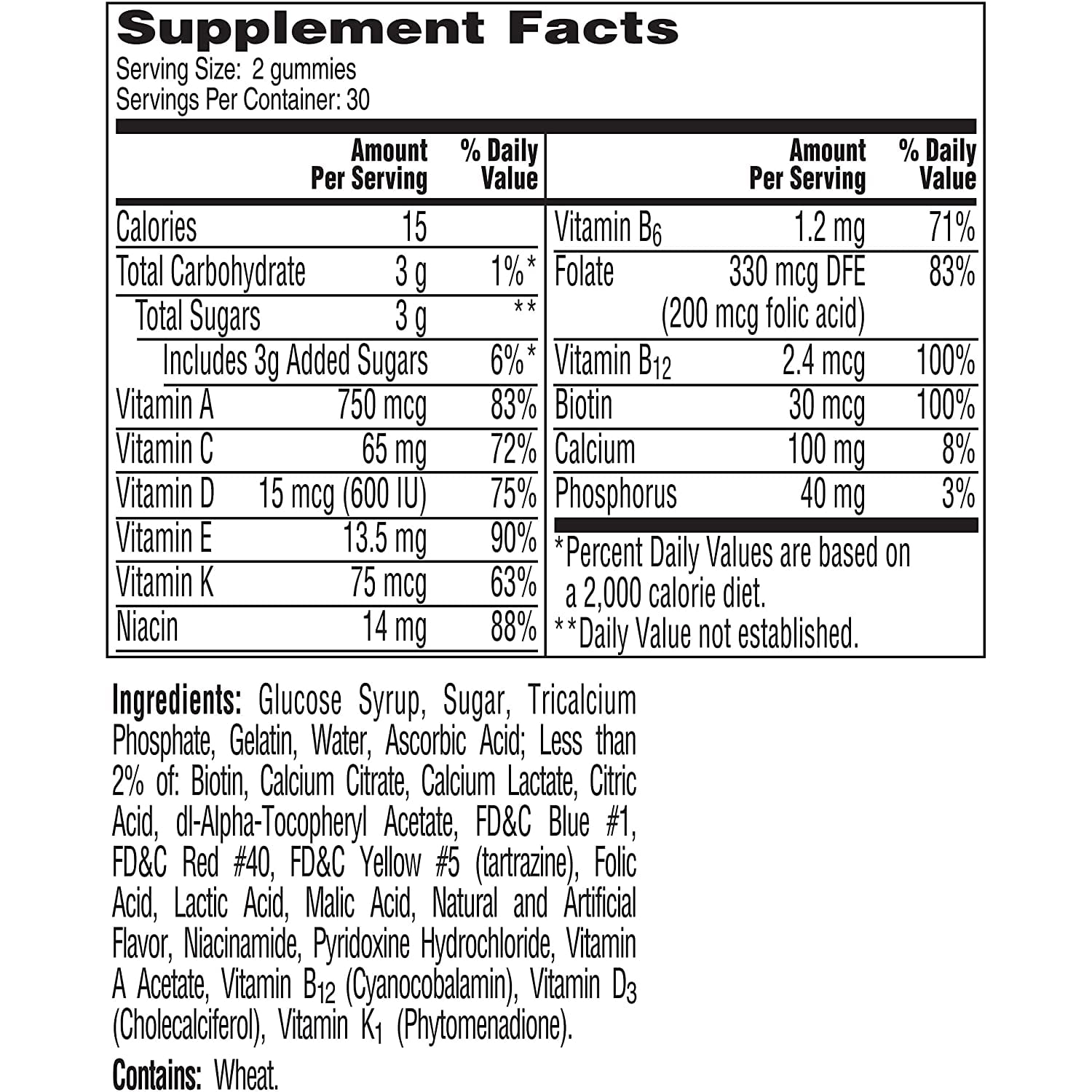 ONE A DAY FOR HER VITACRAVES TEEN MULTI 60 GUMMIES PACK OF 2