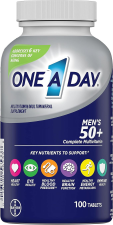 ONE A DAY MEN'S 50 PLUS MULTIVITAMIN SUPPLEMENTS WITH IMMUNE HEALTH SUPPORT CALCIUM ZINC AND MORE 100 TABLETS