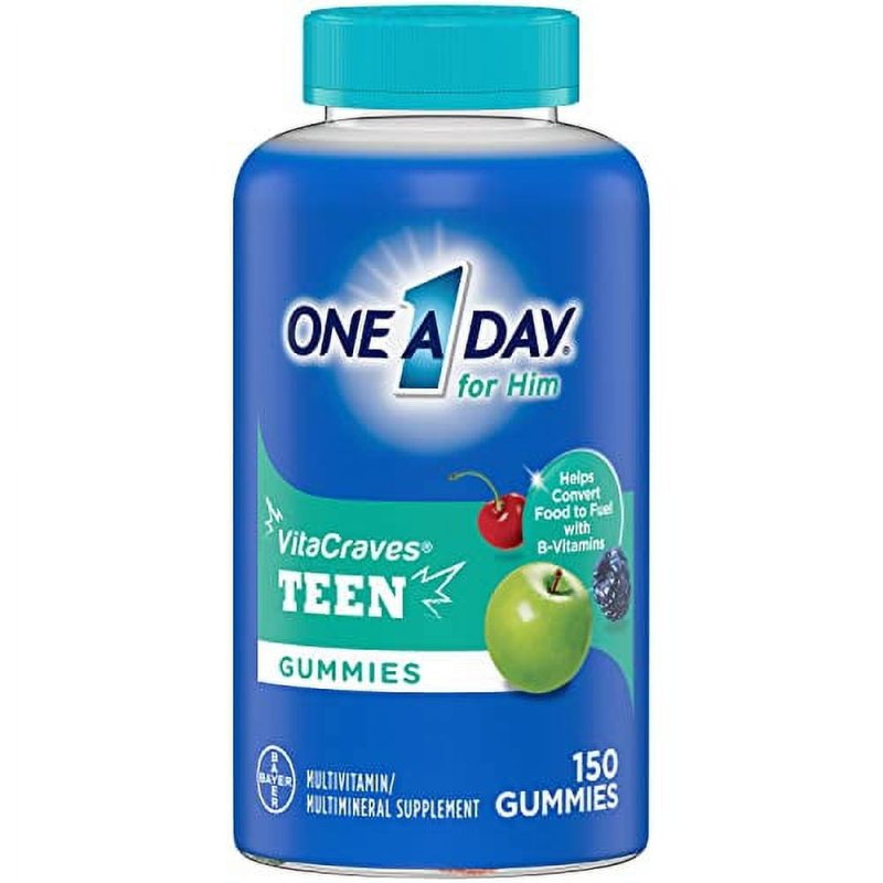 ONE A DAY TEEN FOR HIM MULTIVITAMIN GUMMIES WITH VITAMIN A C D E ZINC IMMUNE HEALTH SUPPORT ENERGY 150 COUNT