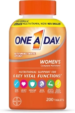 ONE A DAY WOMEN'S COMPLETE MULTIVITAMIN WITH VITAMIN A B C D E CALCIUM MAGNESIUM IMMUNE HEALTH SUPPORT 200 COUNT