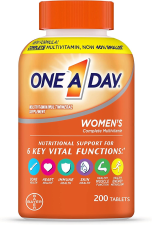 ONE A DAY WOMEN'S COMPLETE MULTIVITAMIN WITH VITAMIN A B C D E CALCIUM MAGNESIUM IMMUNE HEALTH SUPPORT 200 COUNT
