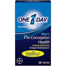 ONE A DAY MEN'S PRE-CONCEPTION HEALTH MULTIVITAMIN FOR HEALTHY SPERM SUPPORT WITH VITAMIN C E SELENIUM ZINC LYCOPENE 30 COUNT