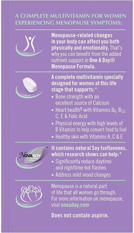 ONE A DAY WOMEN'S MENOPAUSE COMPLETE MULTIVITAMIN SUPPLEMENT - 50 CT -
