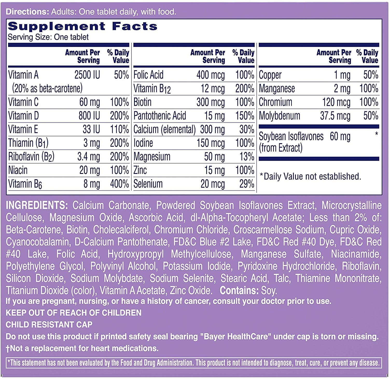 ONE A DAY WOMEN'S MENOPAUSE COMPLETE MULTIVITAMIN SUPPLEMENT - 50 CT -