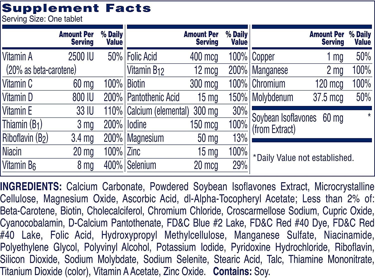 ONE A DAY WOMEN'S MENOPAUSE COMPLETE MULTIVITAMIN SUPPLEMENT - 50 CT -