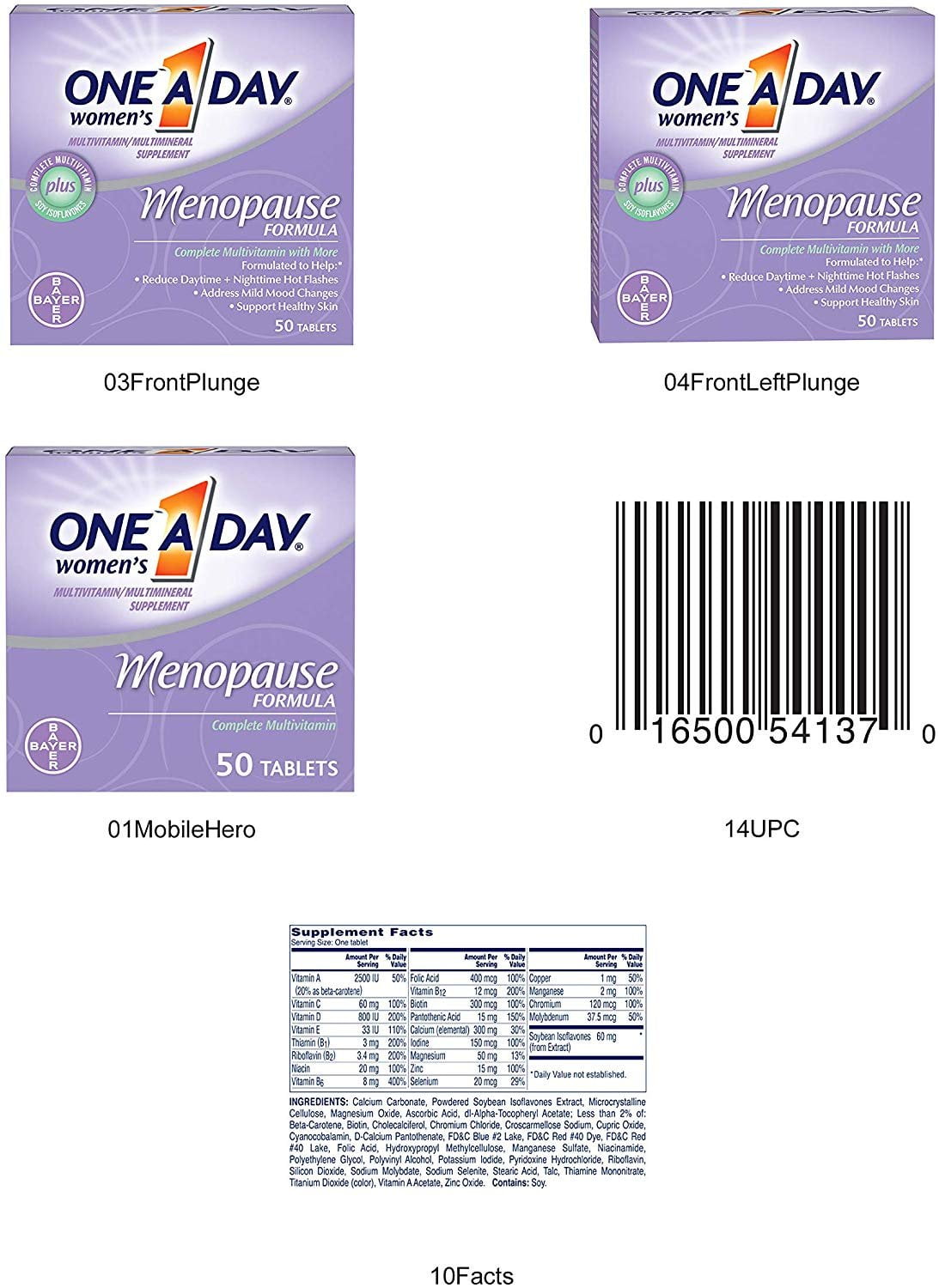 ONE A DAY WOMEN'S MENOPAUSE COMPLETE MULTIVITAMIN SUPPLEMENT - 50 CT -