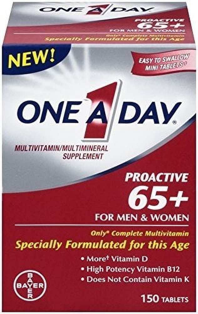 ONE A DAY PROACTIVE 65 PLUS MULTIVITAMIN MULTI MINERAL TABLETS 150 EACH
