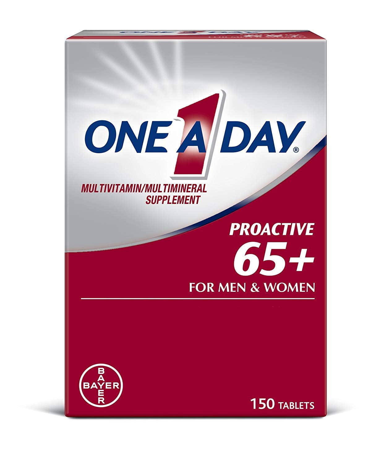 ONE A DAY PROACTIVE 65 PLUS MULTIVITAMIN MULTI MINERAL TABLETS 150 EACH