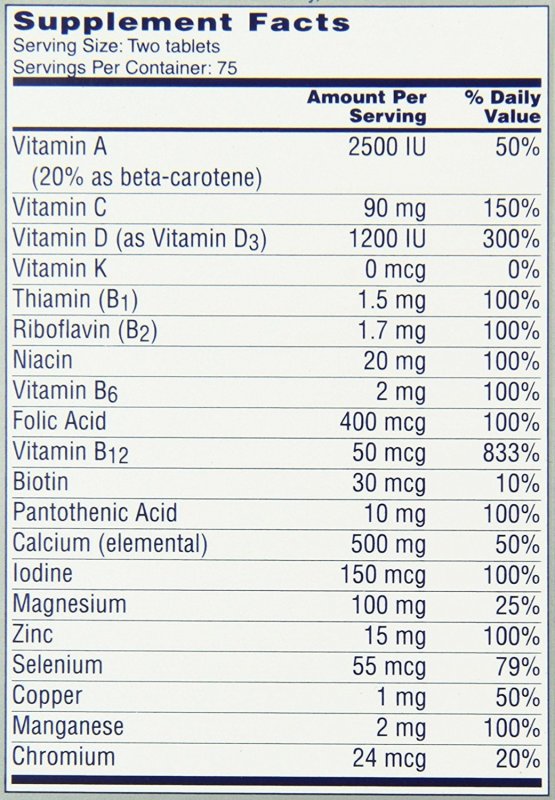 ONE A DAY PROACTIVE 65 PLUS MULTIVITAMIN MULTI MINERAL TABLETS 150 EACH