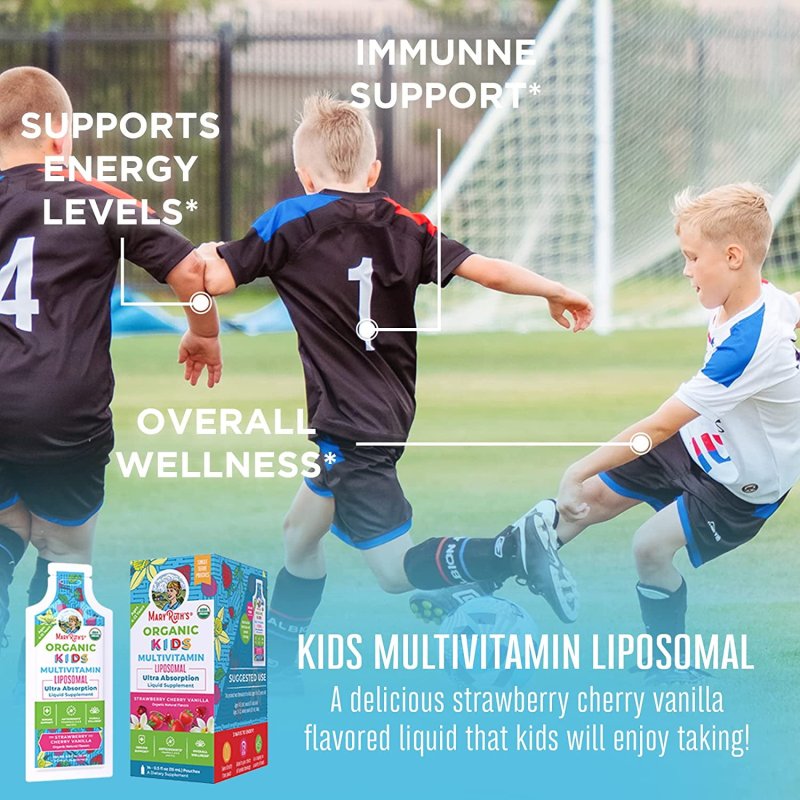 MARYRUTH ORGANICS USDA ORGANIC KIDS MULTIVITAMIN LIQUID VITAMINS IMMUNE SUPPORT SUPPLEMENT VEGAN 14 PACK