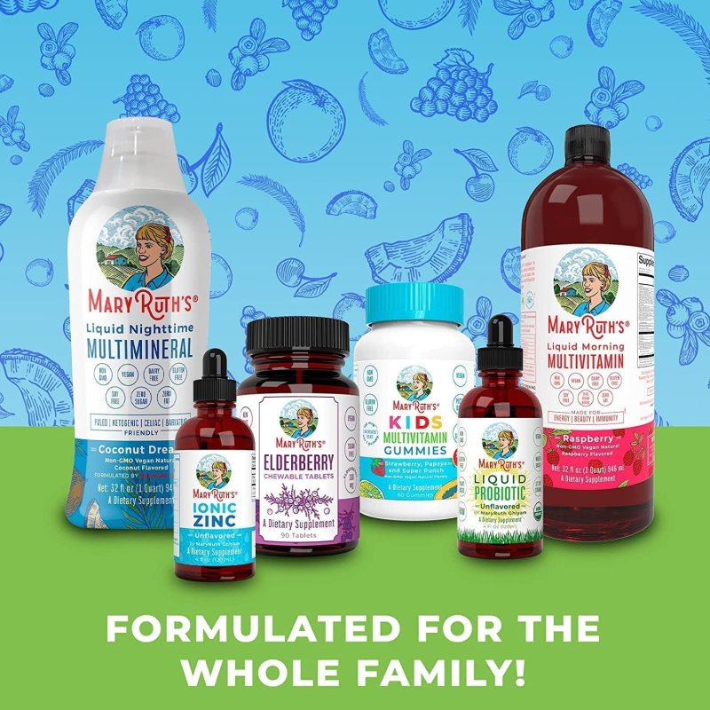 MARYRUTH ORGANICS USDA ORGANIC KIDS MULTIVITAMIN LIQUID VITAMINS IMMUNE SUPPORT SUPPLEMENT VEGAN 14 PACK