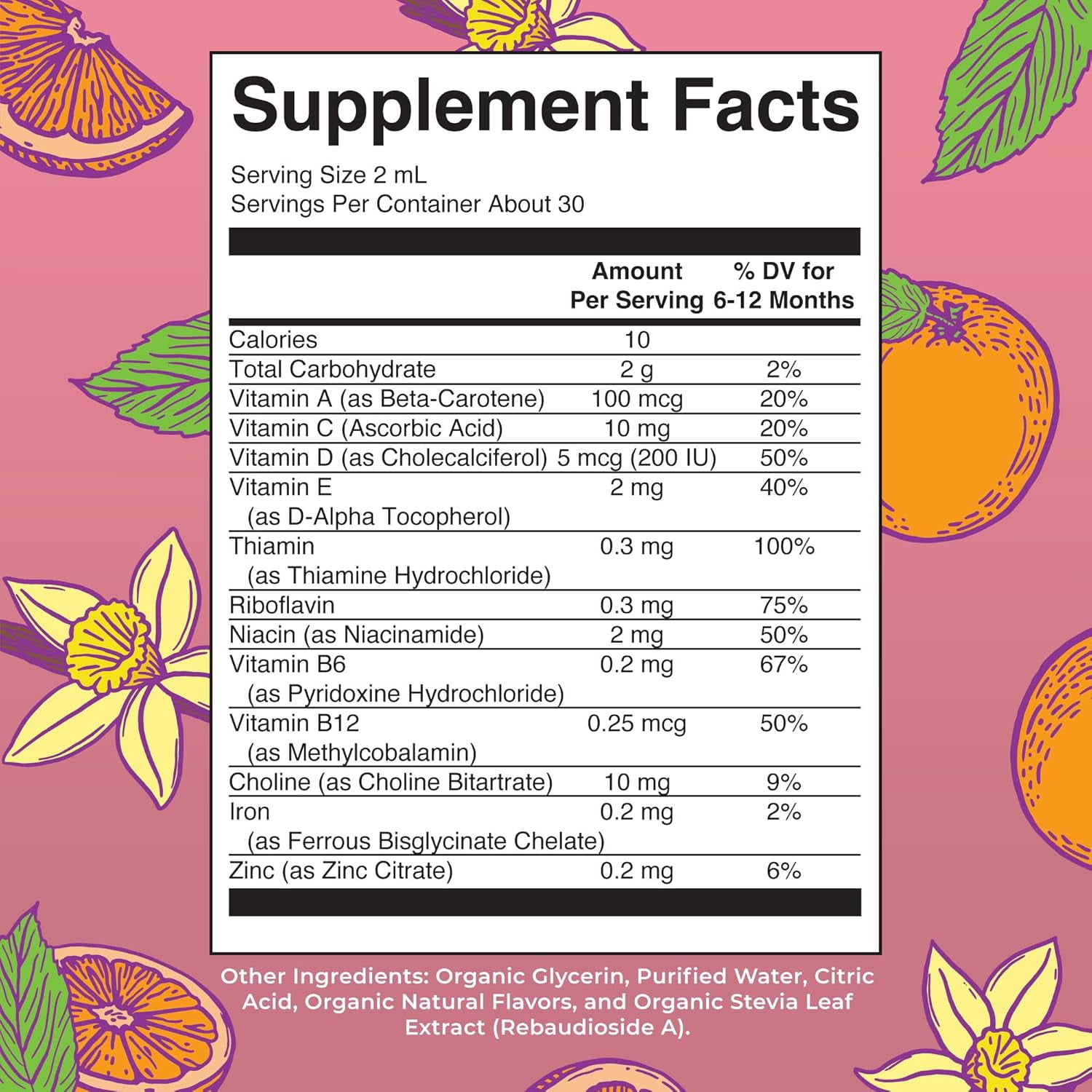 MARYRUTH'S USDA ORGANIC MULTIVITAMIN LIQUID DROPS WITH VITAMIN A C D ZINC SUGAR FREE VEGAN NON-GMO 2 FL OZ