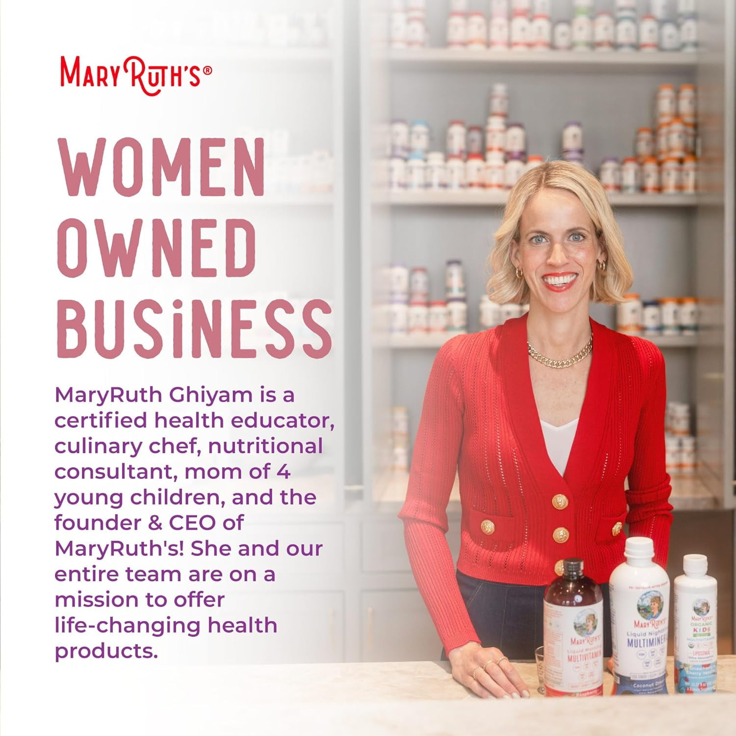 MARYRUTH'S USDA ORGANIC MULTIVITAMIN LIQUID DROPS WITH VITAMIN A C D ZINC SUGAR FREE VEGAN NON-GMO 2 FL OZ