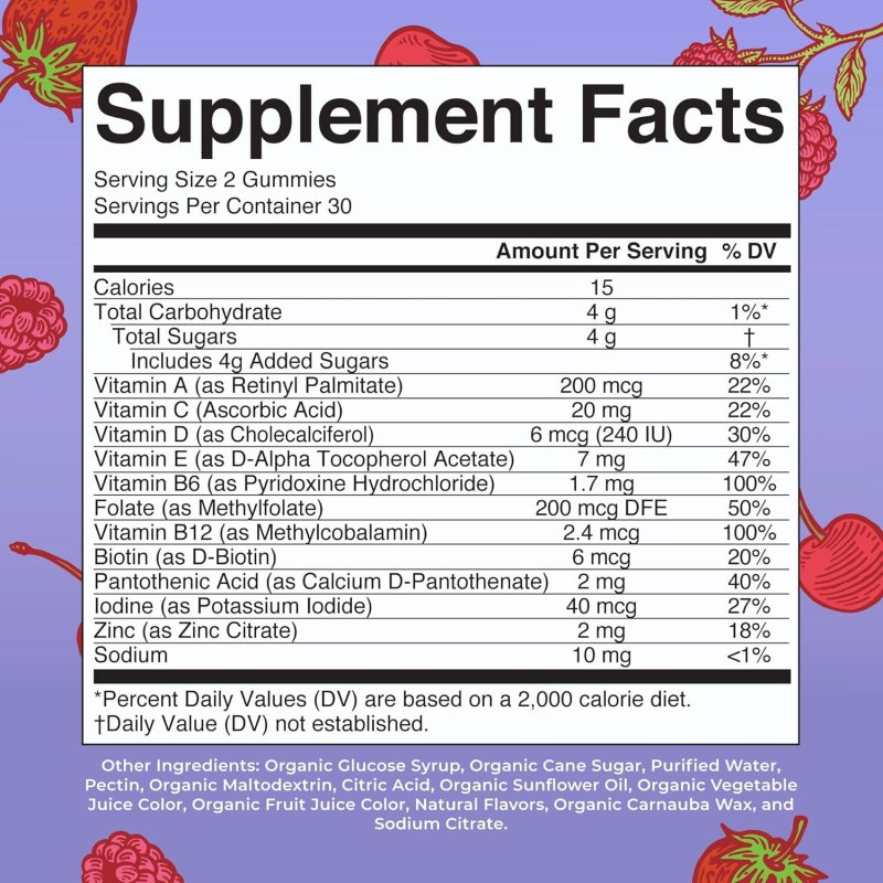 MARYRUTH ORGANICS KIDS MULTIVITAMIN GUMMIES 60 COUNT FOR AGES 2+ - VEGAN, 1-MONTH SUPPLY - ONLY 2