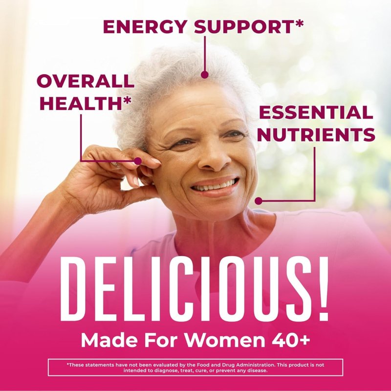 MARYRUTH'S 40+ WOMEN VITAMIN | SUGAR FREE LIQUID MULTIVITAMIN | IMMUNE SUPPORT, MOOD BALANCE | VEGAN NON-GMO | 14-0.5 FL OZ POUCHES