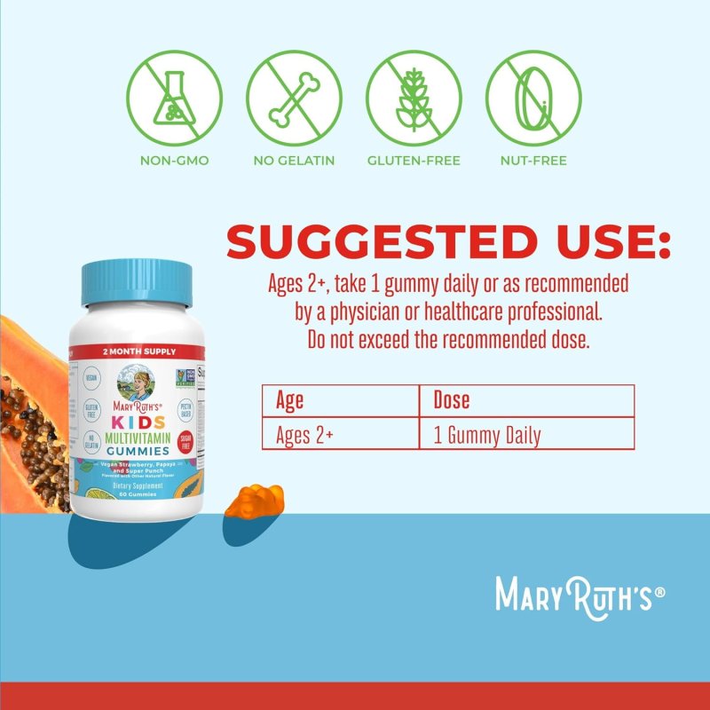 MARY RUTHS KIDS MULTIVITAMIN 60 GUMMIES FOR CHILDREN