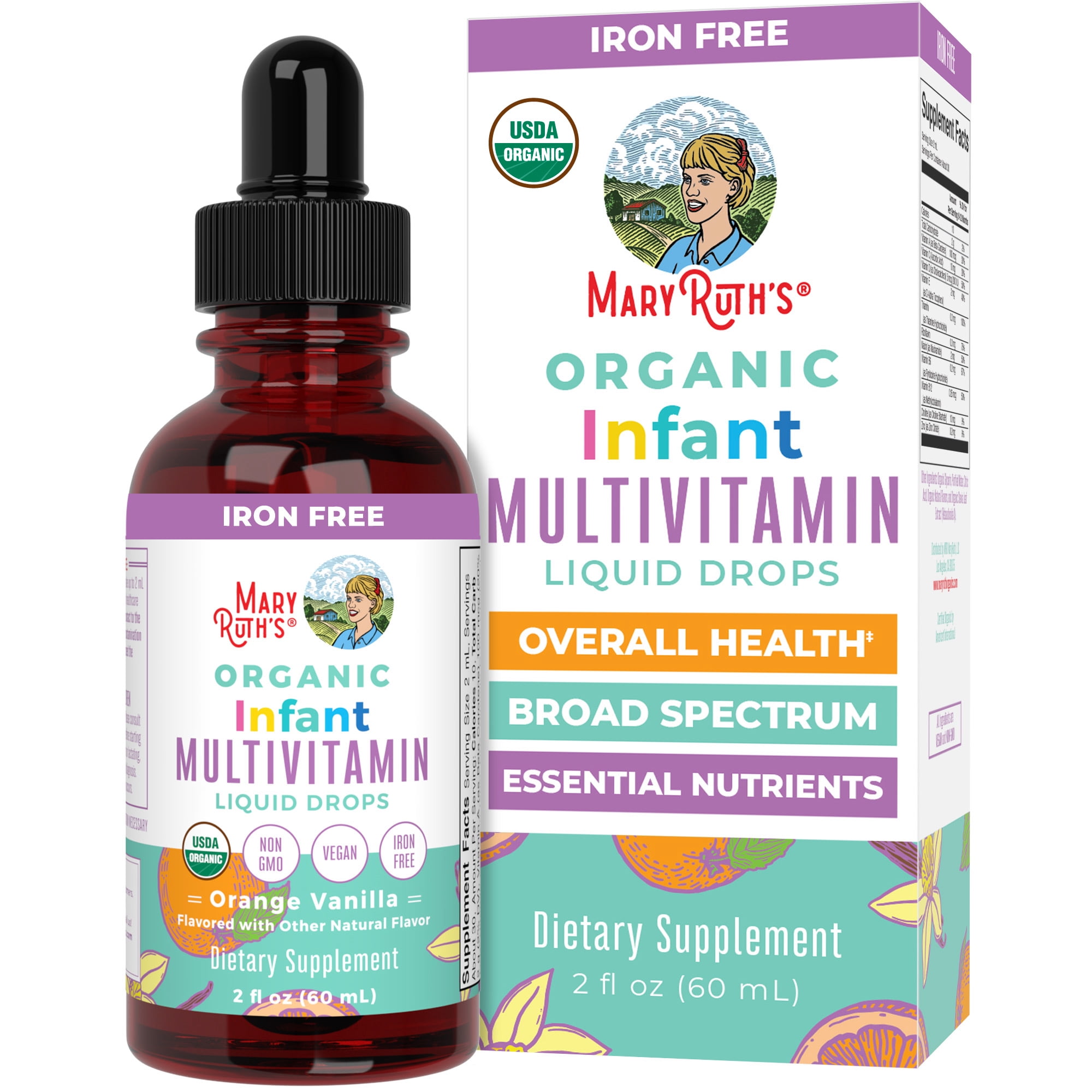 MARYRUTHS USDA ORGANIC LIQUID MULTIVITAMIN FOR BABIES AND INFANTS 2 FL OZ