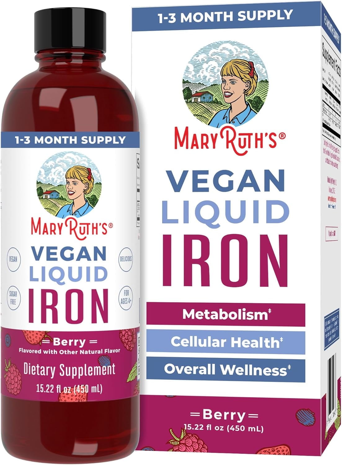 MARYRUTH IRON SUPPLEMENT FOR WOMEN MEN KIDS LIQUID 15.22 FL OZ
