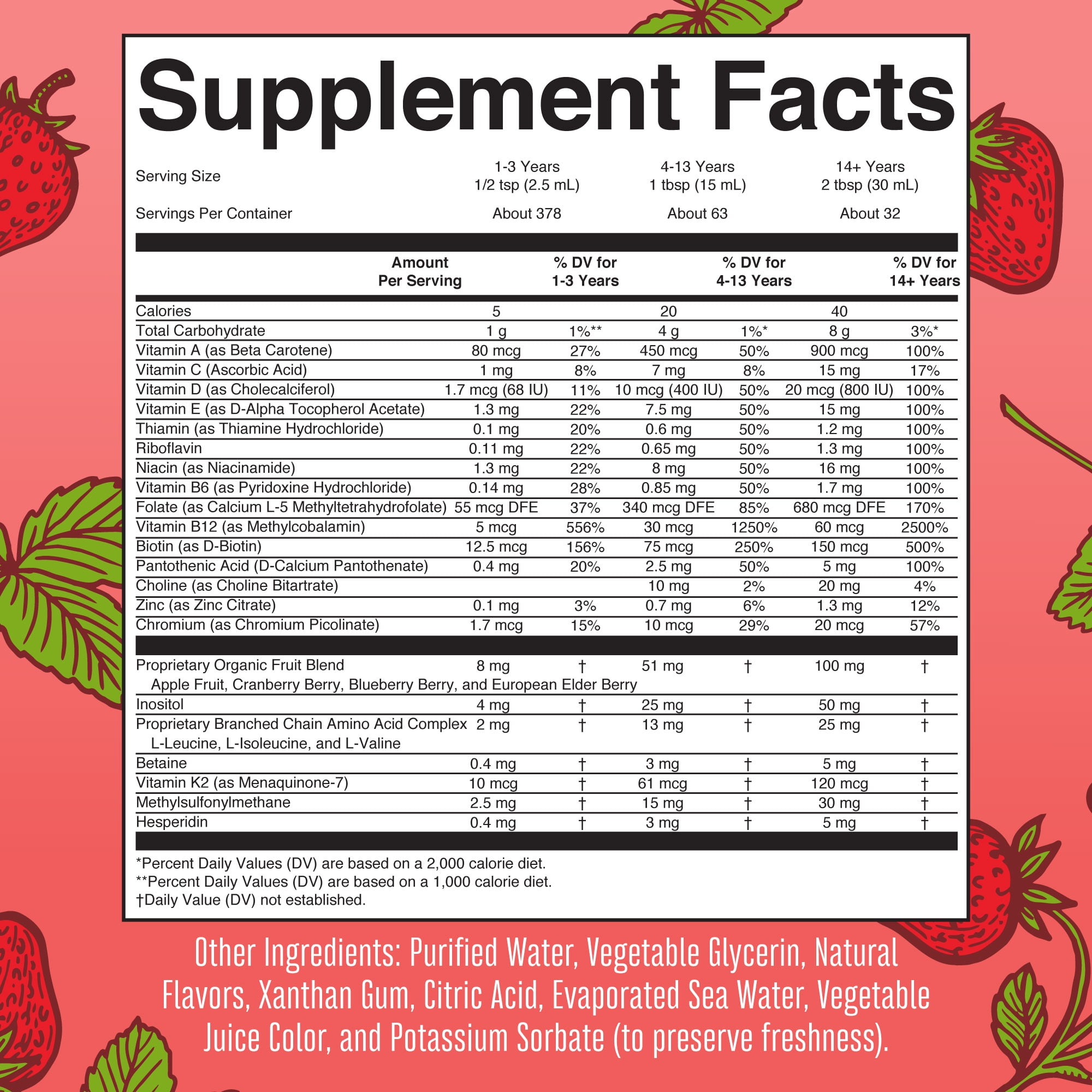 MARYRUTH ORGANICS MORNING LIQUID MULTIVITAMIN IMMUNE SUPPORT STRAWBERRY NO ADDED SUGAR 32 FL OZ 946ML