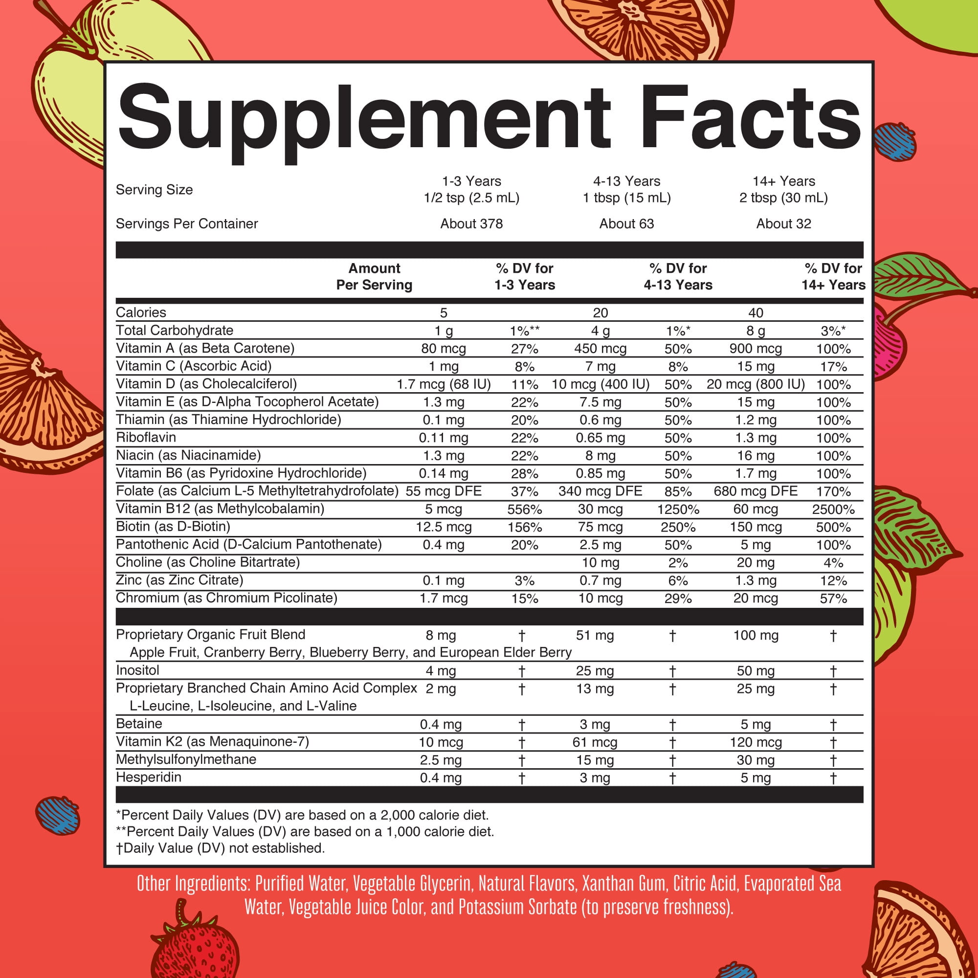 MARYRUTH MULTIVITAMIN MEN WOMEN KIDS NO ADDED SUGAR VITAMIN A C D E B6 B12 BIOTIN ZINC IMMUNE SUPPORT ENERGY DAILY VEGAN 32 FL OZ