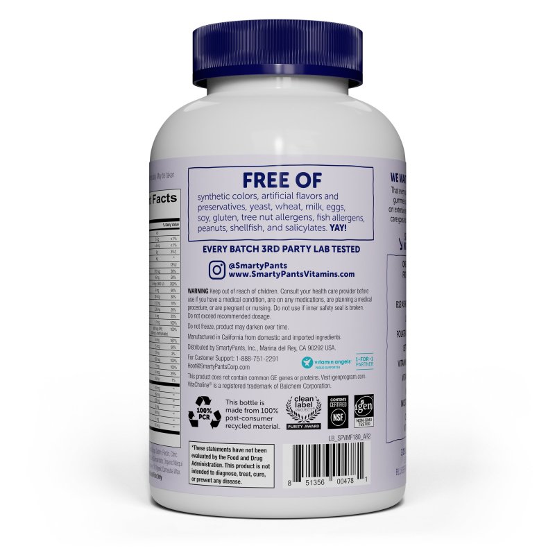 SMARTYPANTS MEN OMEGA 3 GUMMY VITAMINS D3 C B12 180 CT