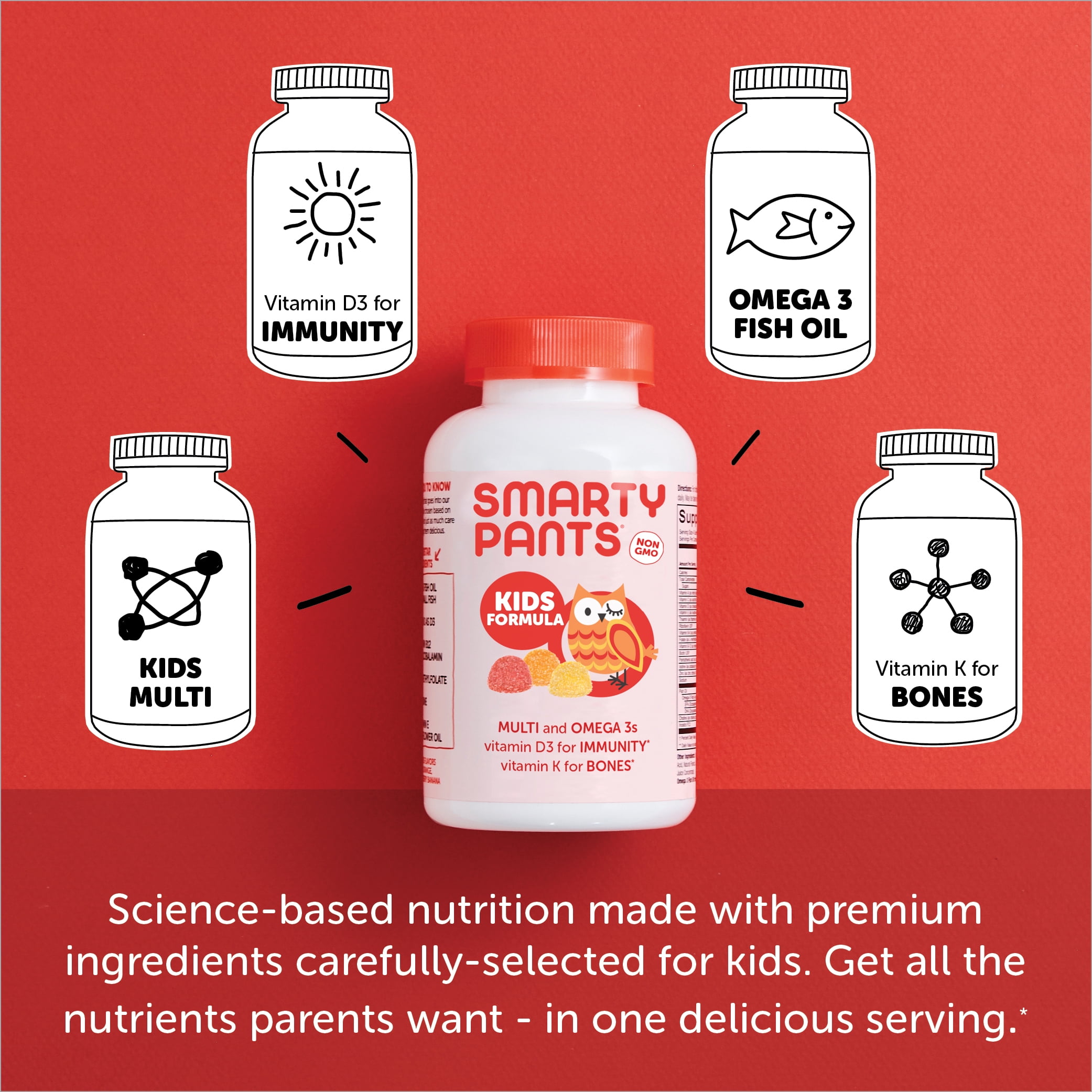 SMARTYPANTS KIDS MULTIVITAMIN GUMMIES 180 COUNT - HEALTHY DAILY SUPPLEMENT FOR CHILDREN BY AMERIKASEPETIM