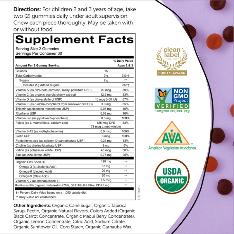 SMARTYPANTS ORGANIC TODDLER FORMULA 60 COUNT FOR HEALTHY GROWTH AND DEVELOPMENT