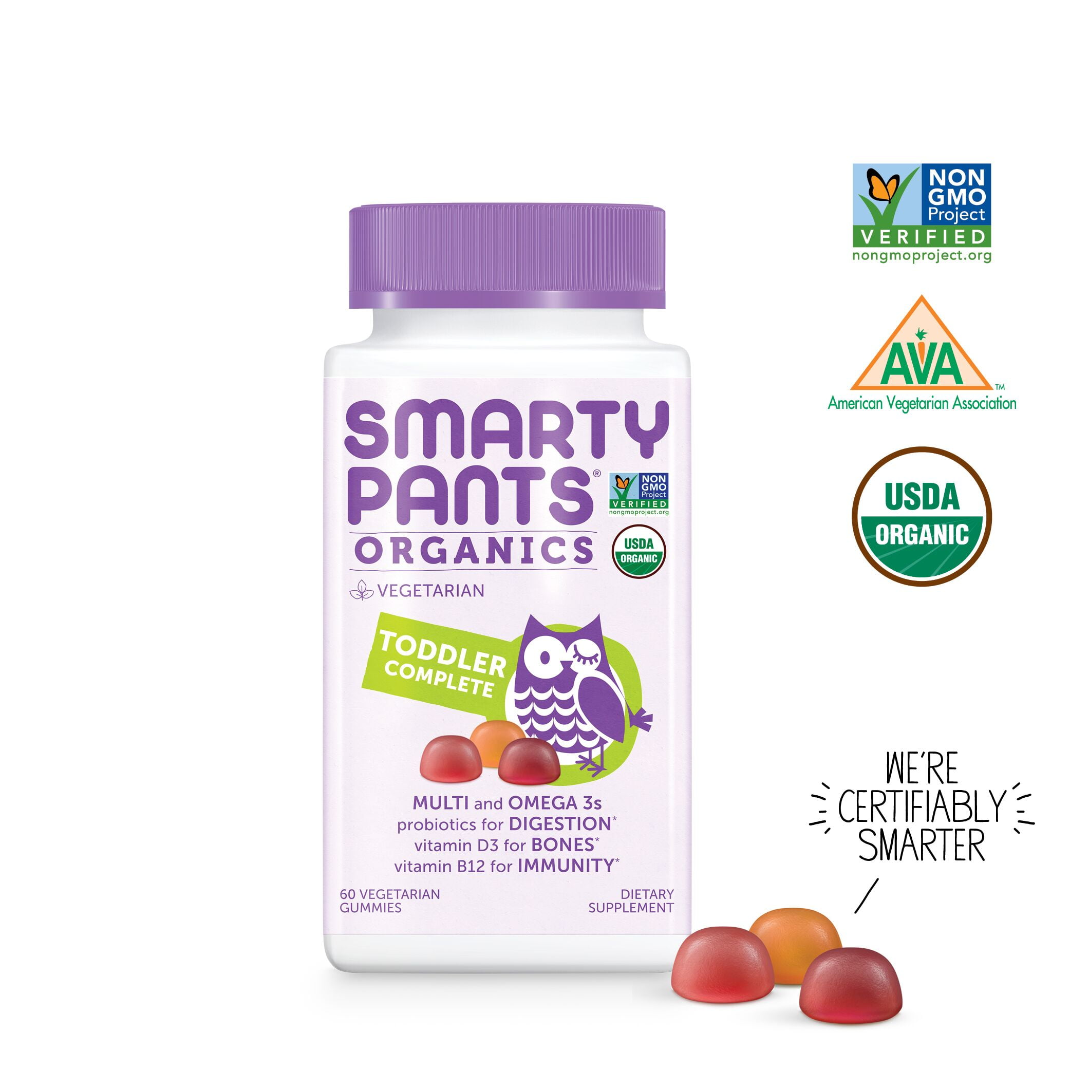 SMARTYPANTS ORGANIC TODDLER COMPLETE VITAMINS 60 COUNT