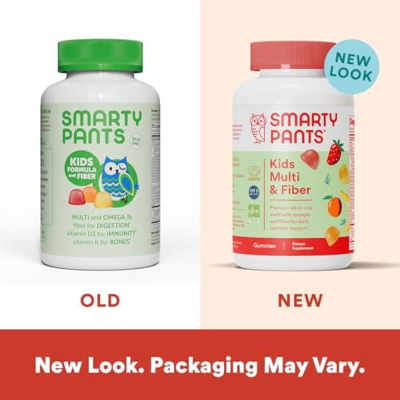 SMARTYPANTS KIDS FIBER VITAMINS DAILY MULTIVITAMIN GUMMY FOR KIDS WITH OMEGA 3 FISH OIL 120 COUNT