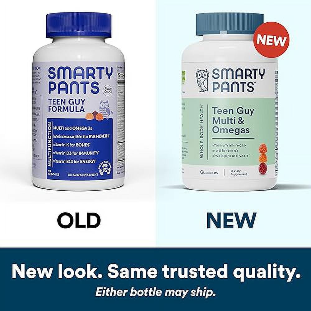 SMARTYPANTS TEEN GUY DAILY MULTIVITAMIN GUMMIES WITH VITAMINS C B12 K ZINC BIOTIN FOR IMMUNE SUPPORT ENERGY SKIN HAIR ASSORTED FRUIT FLAVOR 120 GUMMIES