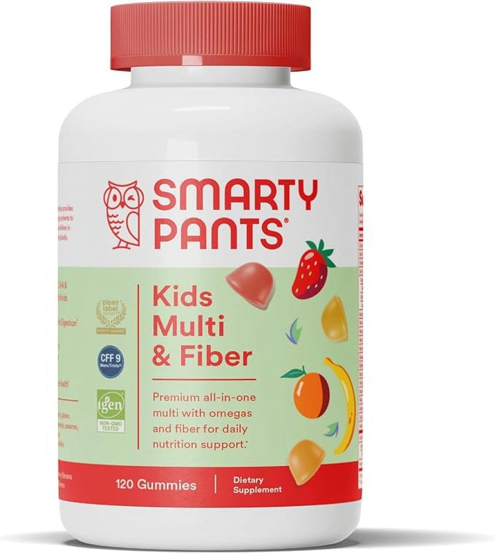 SMARTYPANTS KIDS FIBER VITAMINS DAILY MULTIVITAMIN GUMMY FOR OVERALL HEALTH WITH OMEGA 3 FISH OIL - 120 COUNT