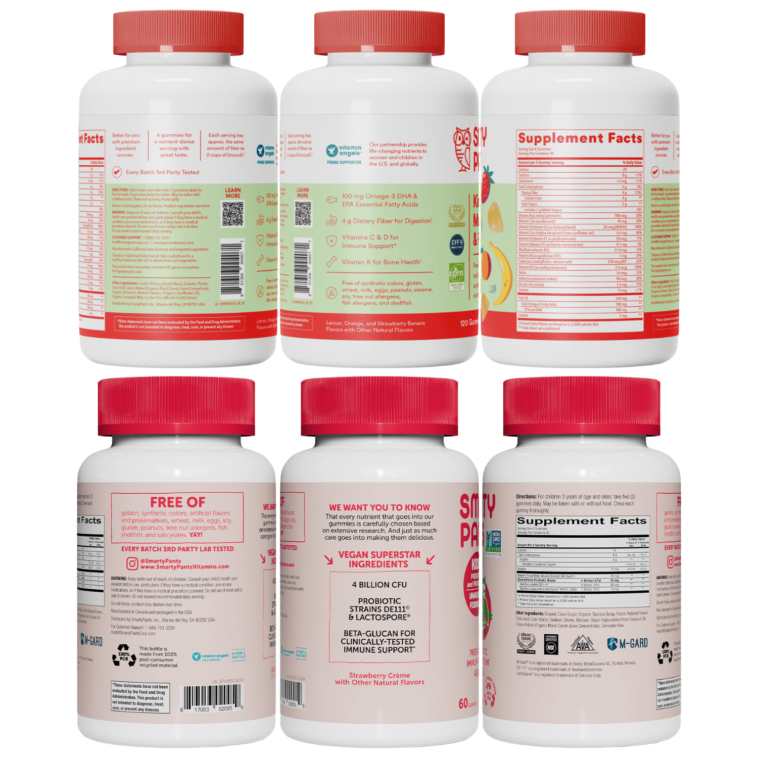 SMARTYPANTS KIDS FIBER MULTIVITAMIN PROBIOTIC GUMMY BUNDLE 30 DAY SUPPLY