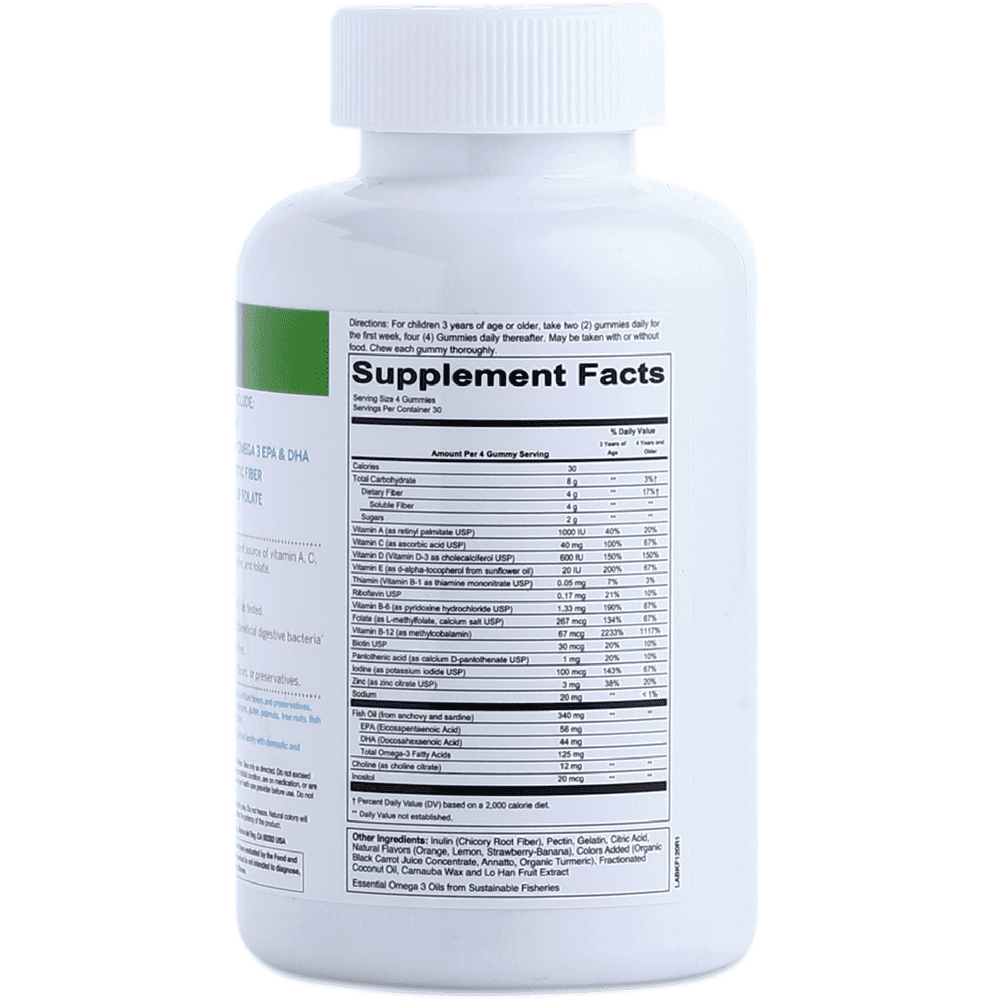 SMARTYPANTS KIDS COMPLETE FIBER GUMMY MULTIVITAMINS 120 EA PACK OF 4