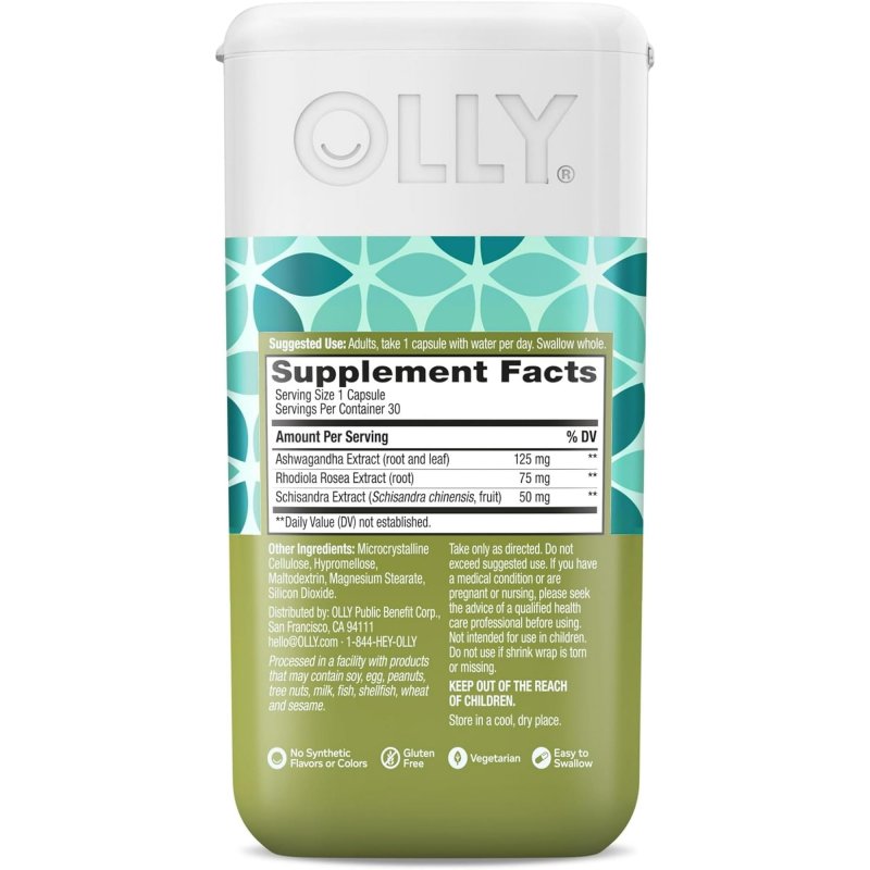 OLLY PLANT POWERED CHILL WITH ASHWAGANDHA 30 CAPSULES