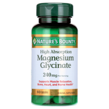 NATURE BOUNTY HIGH ABSORPTION MAGNESIUM GLYCINATE 240MG 60 CAPSULE BOTTLE